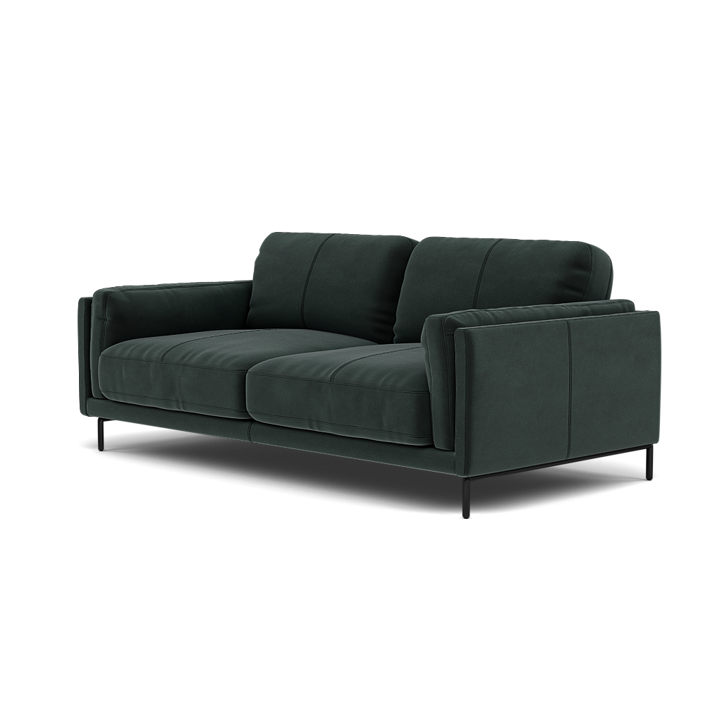 Morris Large 2 Seater Sofa - 2.25 Seater Compact Fabric — FAB-MEG-21  CHARCOAL GREY, gallery image 3