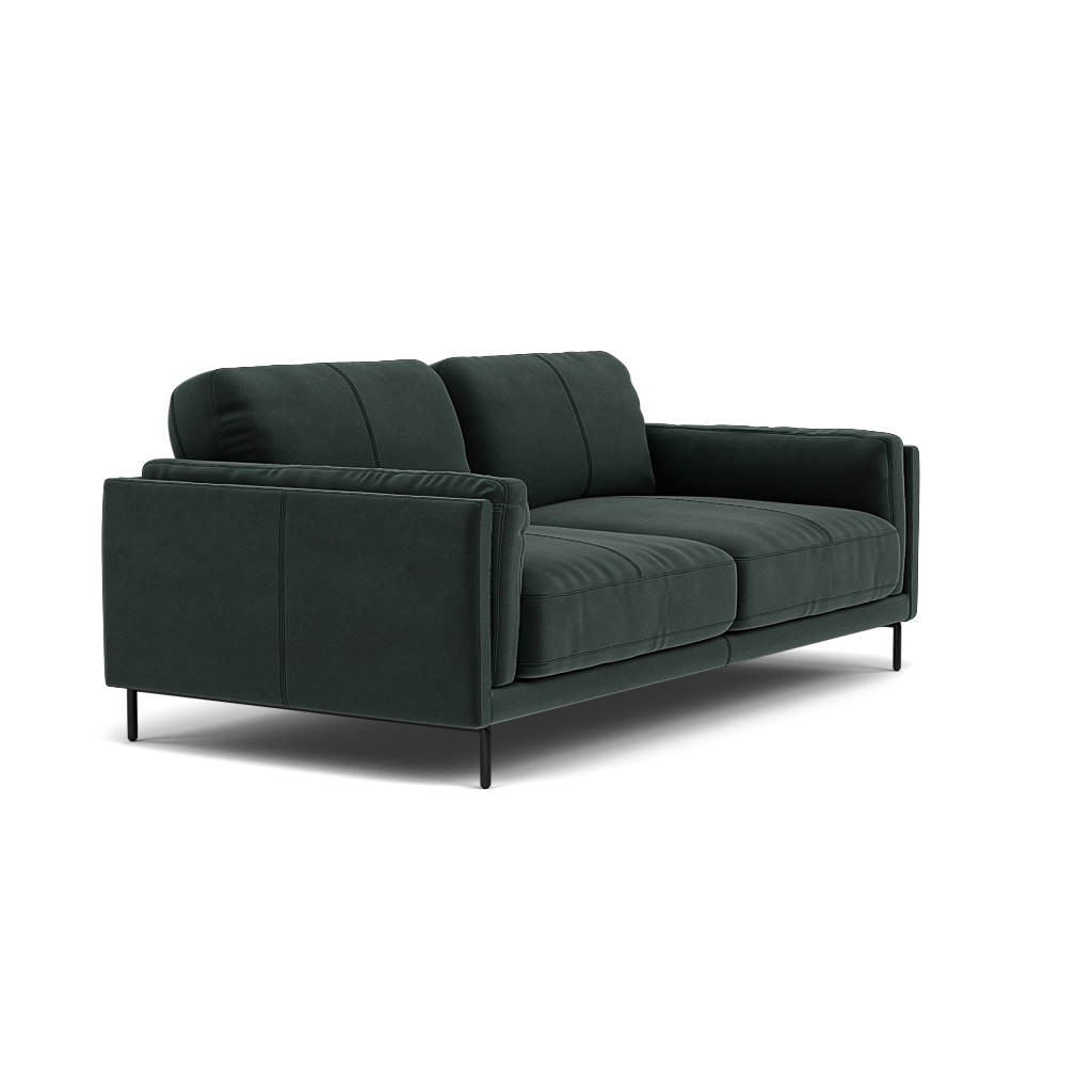 Morris Large 2 Seater Sofa - 2.25 Seater Compact Fabric — FAB-MEG-21  CHARCOAL GREY, gallery image 1