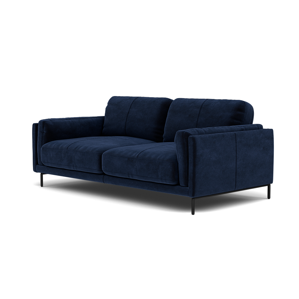 Morris Large 2 Seater Sofa - 2.25 Seater Compact Fabric — FAB-MEG-28  NAVY, gallery image 3
