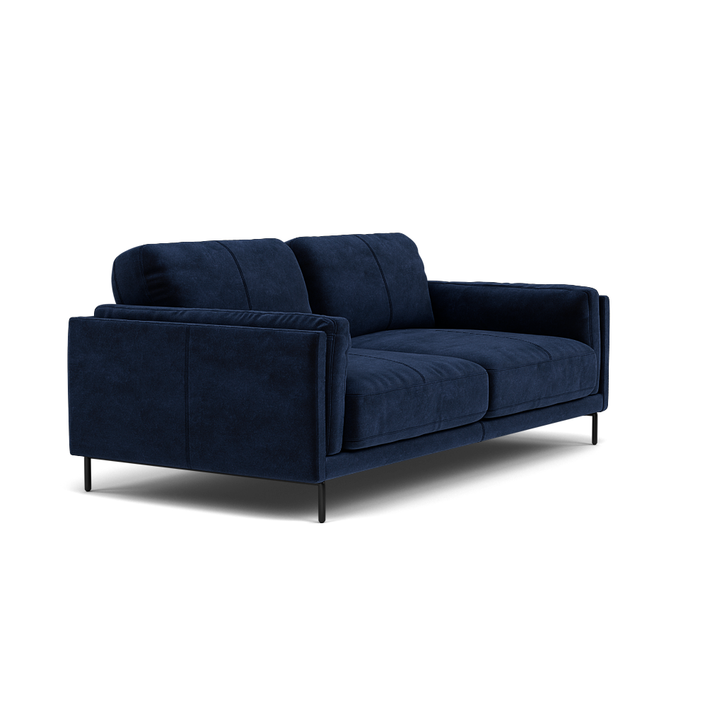 Morris Large 2 Seater Sofa - 2.25 Seater Compact Fabric — FAB-MEG-28  NAVY, gallery image 1