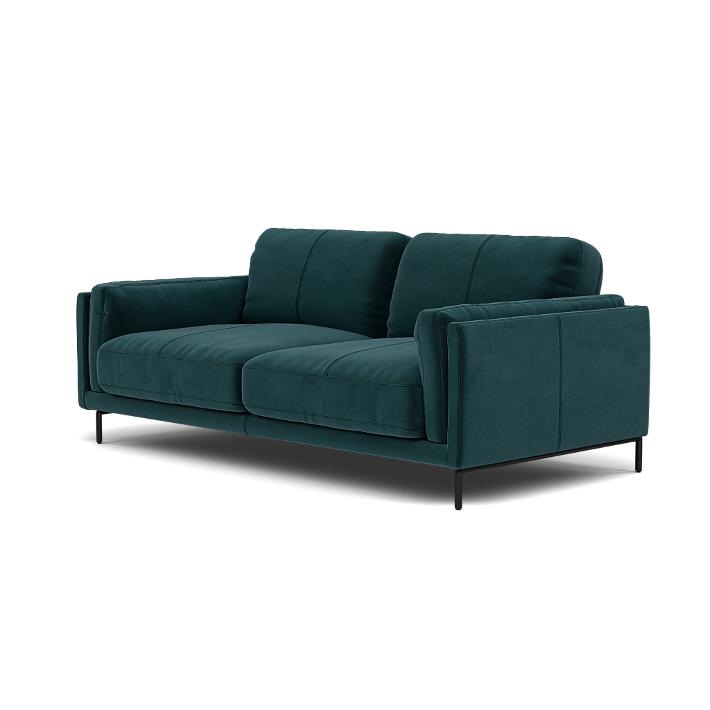 Morris Large 2 Seater Sofa - 2.25 Seater Compact Fabric — FAB-MEG-36  LAKE GREEN, gallery image 3