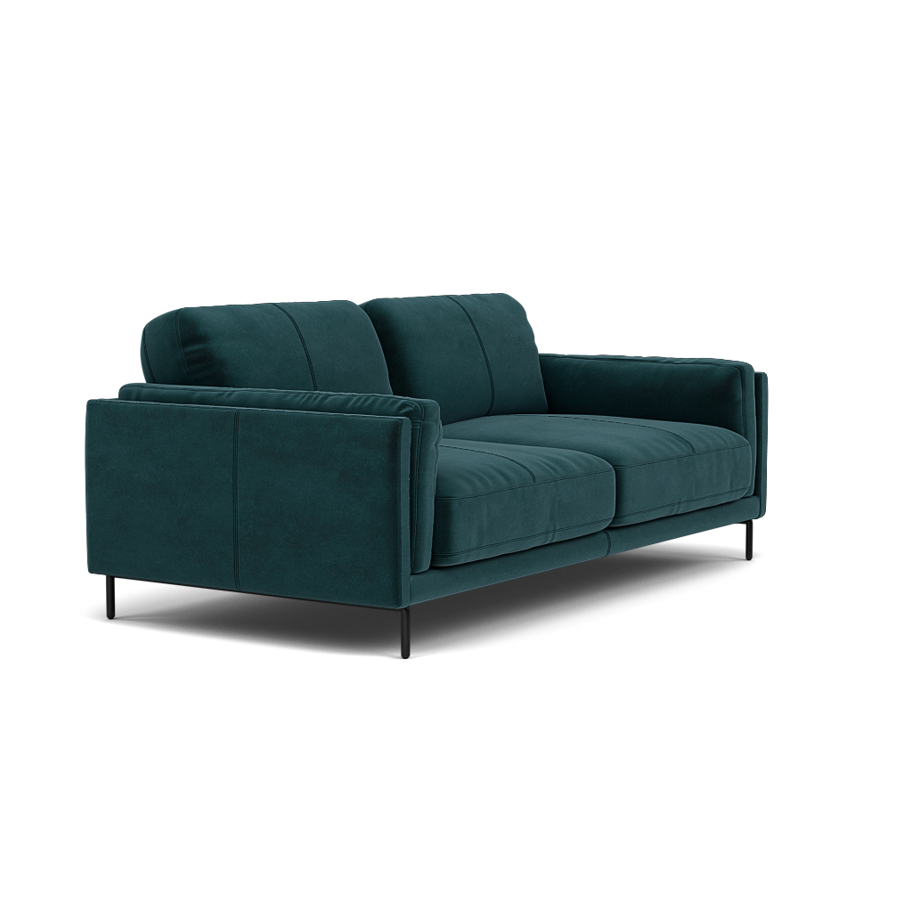 Morris Large 2 Seater Sofa - 2.25 Seater Compact Fabric — FAB-MEG-36  LAKE GREEN, gallery image 1