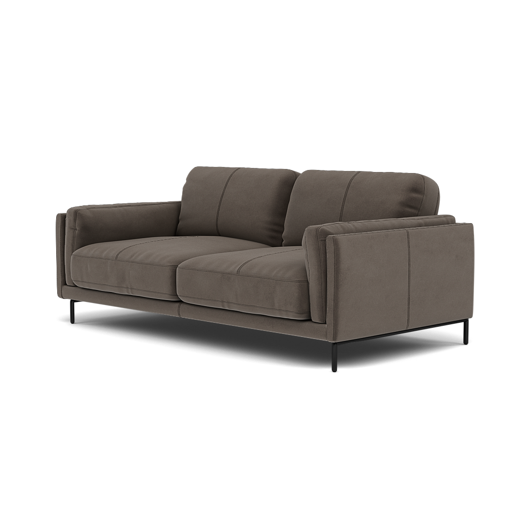 Morris Large 2 Seater Sofa - 2.25 Seater Compact Fabric — FAB-MEG-51  DK TAUPE, gallery image 3