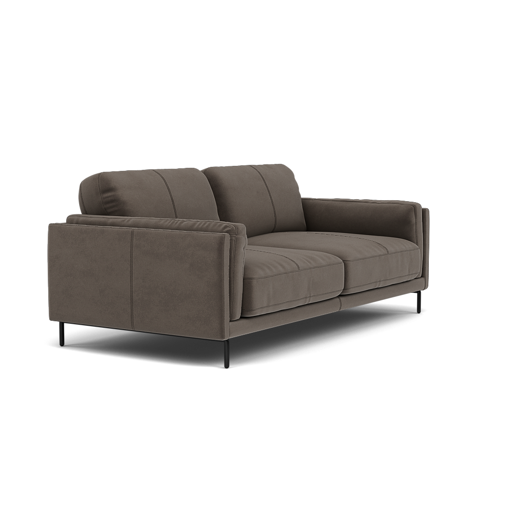 Morris Large 2 Seater Sofa - 2.25 Seater Compact Fabric — FAB-MEG-51  DK TAUPE, gallery image 1