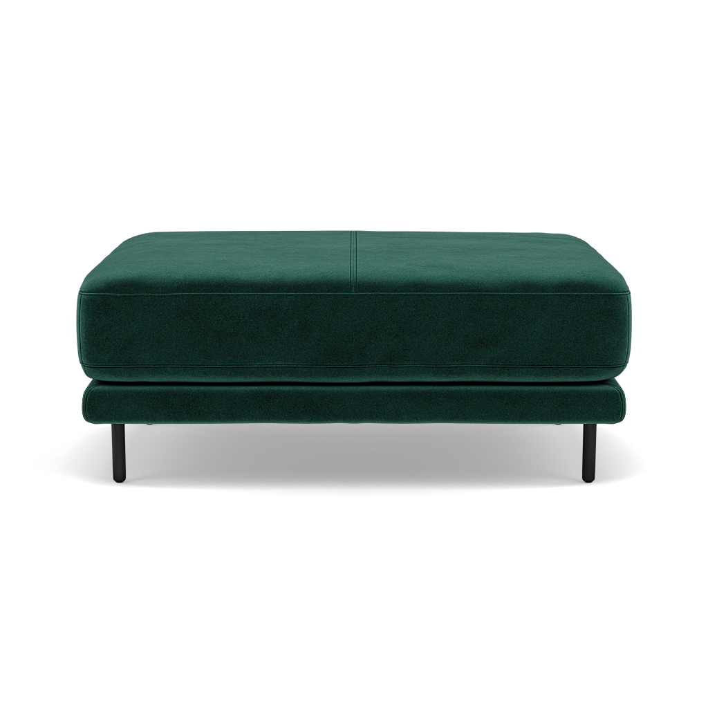 Morris Large Footstool - Rectangular footstool A Fabric Footstools Sterling Home 17 FAB-MEG-37 EMERALD GREEN