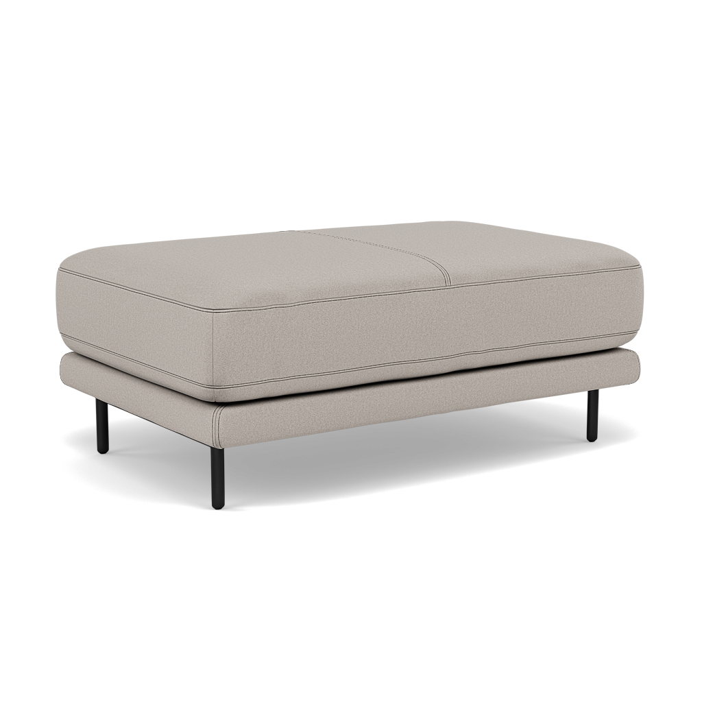 Morris Large Footstool - Rectangular footstool A Fabric — BFAMAD-02 SILVER GREY, gallery image 1