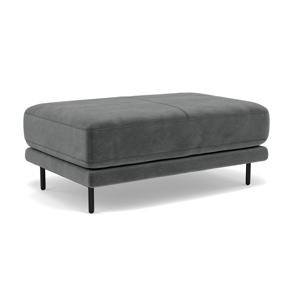 Morris Large Footstool - Rectangular footstool A Fabric — FAB-MEG-20  PEWTER, gallery image 1