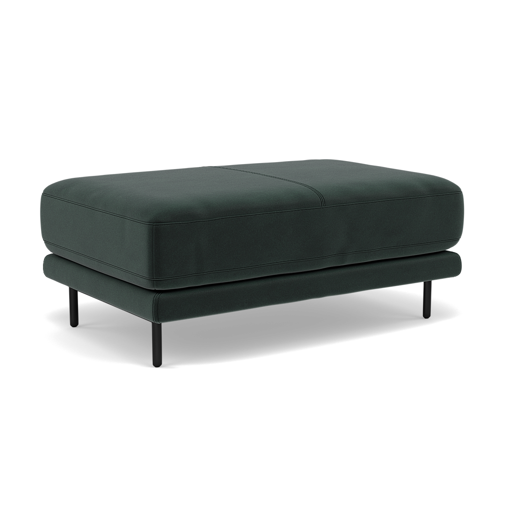 Morris Large Footstool - Rectangular footstool A Fabric — FAB-MEG-21  CHARCOAL GREY, gallery image 1