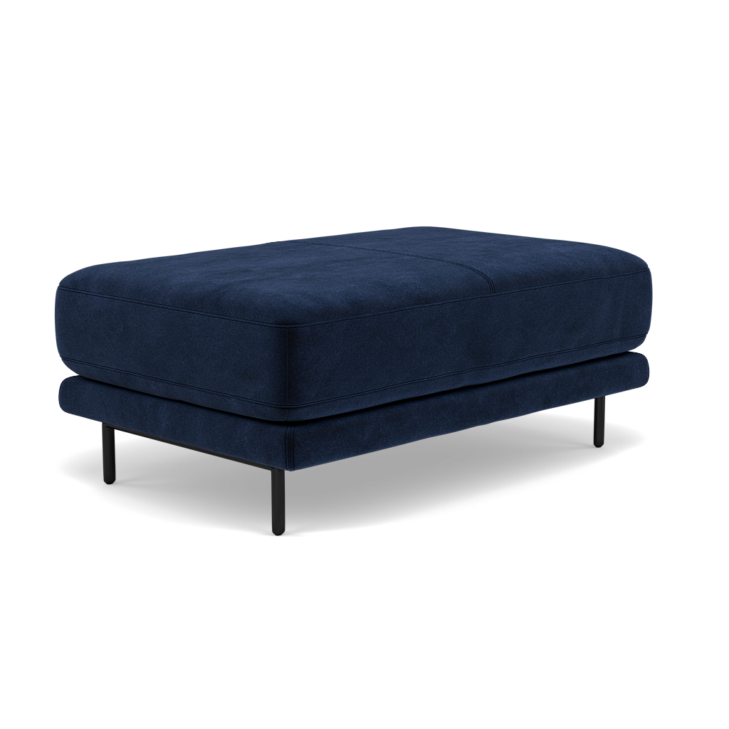 Morris Large Footstool - Rectangular footstool A Fabric — FAB-MEG-28  NAVY, gallery image 3