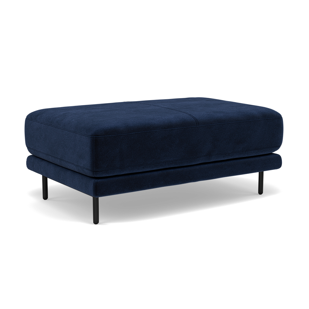 Morris Large Footstool - Rectangular footstool A Fabric — FAB-MEG-28  NAVY, gallery image 1
