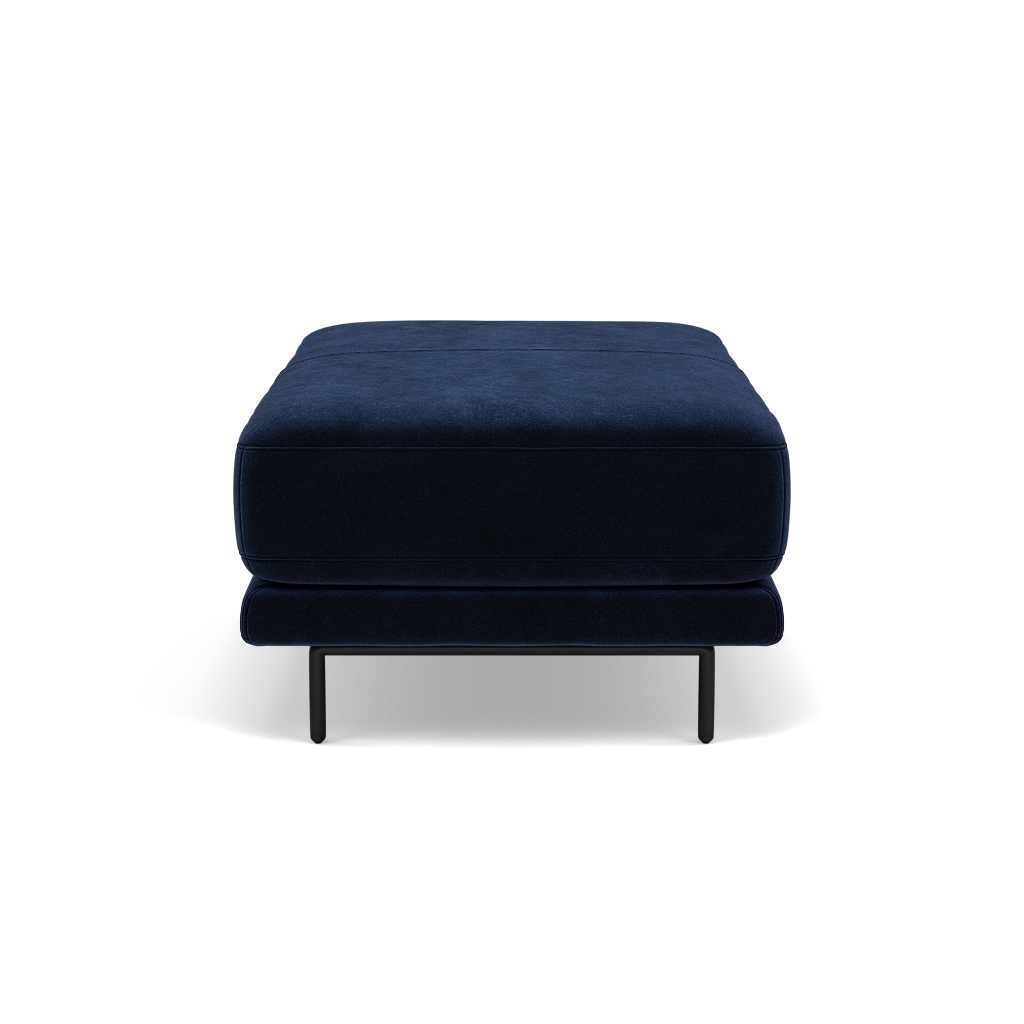 Morris Large Footstool - Rectangular footstool A Fabric — FAB-MEG-28  NAVY, gallery image 2