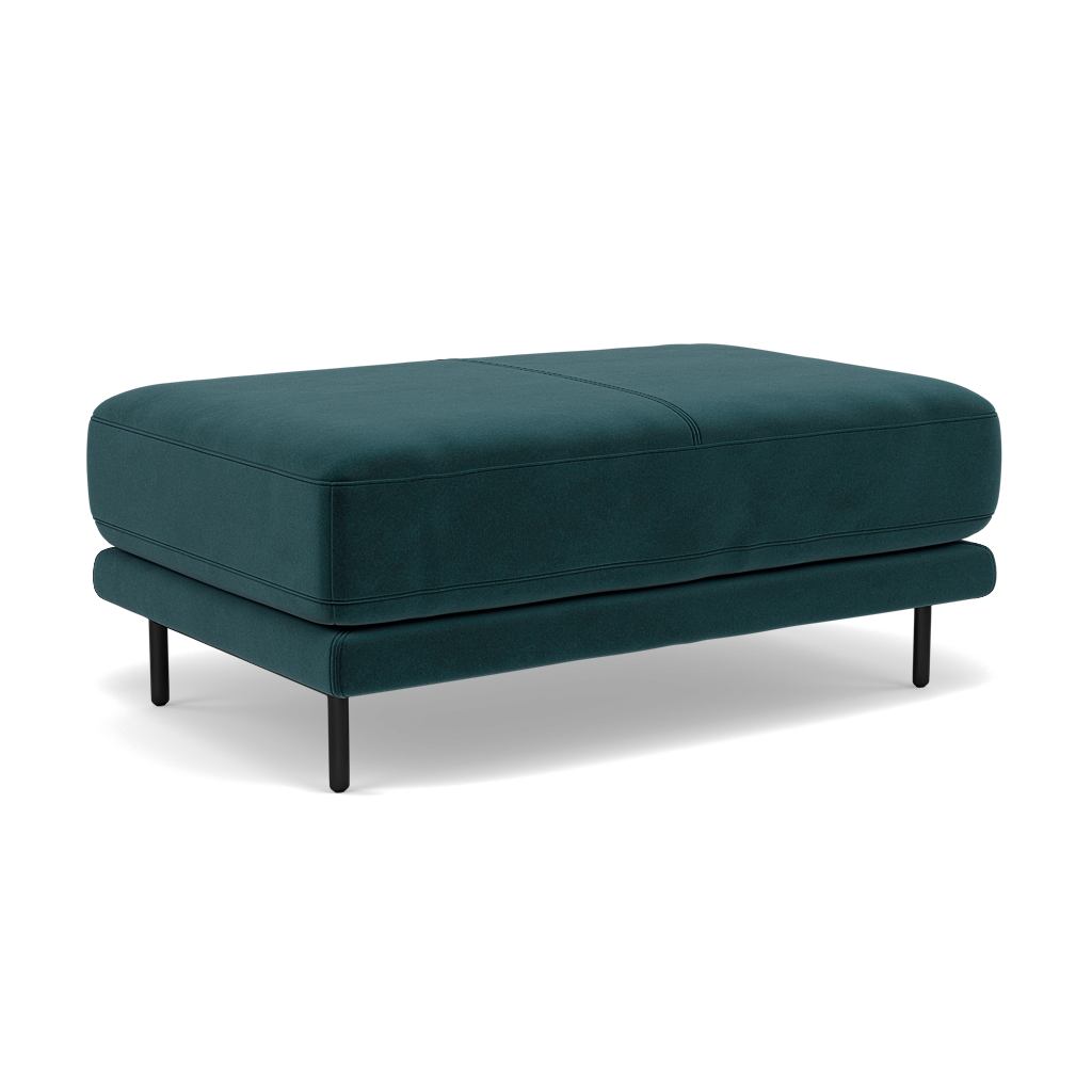 Morris Large Footstool - Rectangular footstool A Fabric — FAB-MEG-36  LAKE GREEN, gallery image 1
