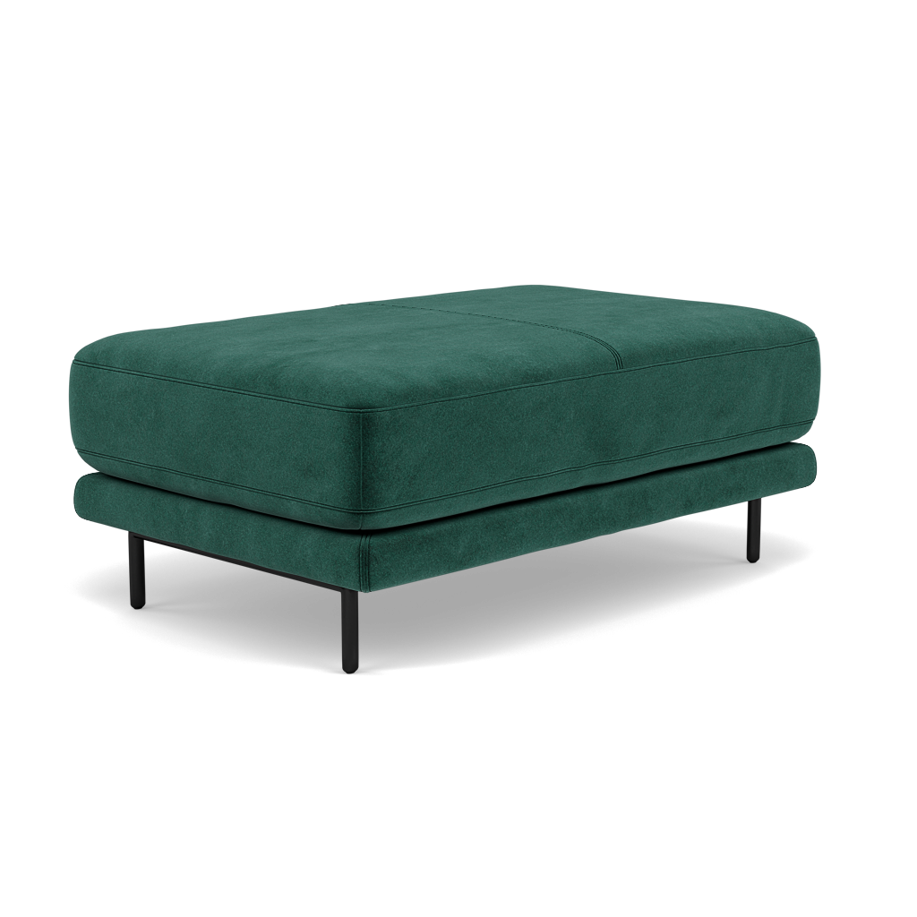 Morris Large Footstool - Rectangular footstool A Fabric — FAB-MEG-37  EMERALD GREEN, gallery image 3
