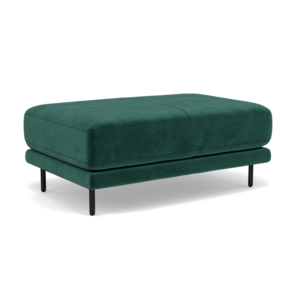 Morris Large Footstool - Rectangular footstool A Fabric — FAB-MEG-37  EMERALD GREEN, gallery image 1