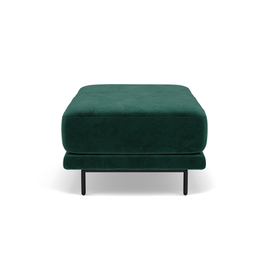 Morris Large Footstool - Rectangular footstool A Fabric — FAB-MEG-37  EMERALD GREEN, gallery image 2