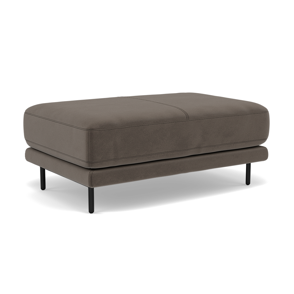 Morris Large Footstool - Rectangular footstool A Fabric — FAB-MEG-51  DK TAUPE, gallery image 1