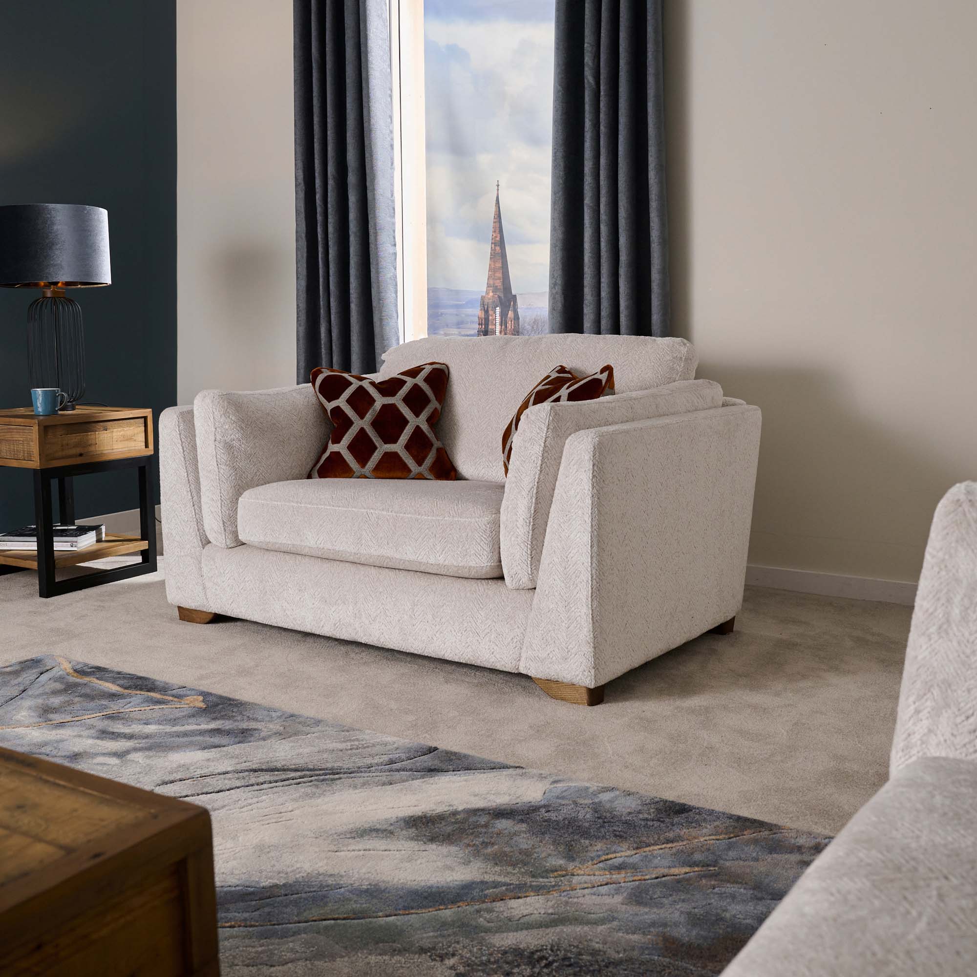 Napier Loveseat - Cuddler Fabric Armchairs Sterling Home 2