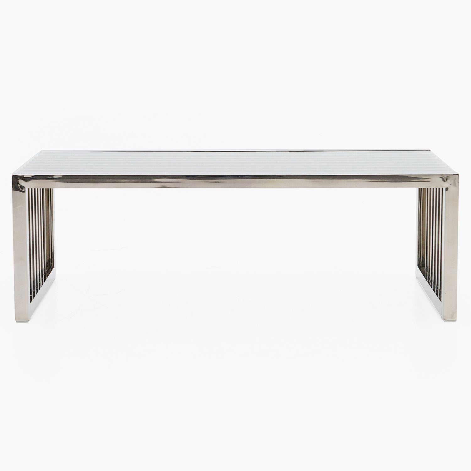 Napoli Coffee Table - Coffee Table Clear Glass / Stainless Steel Tables Sterling Home 1