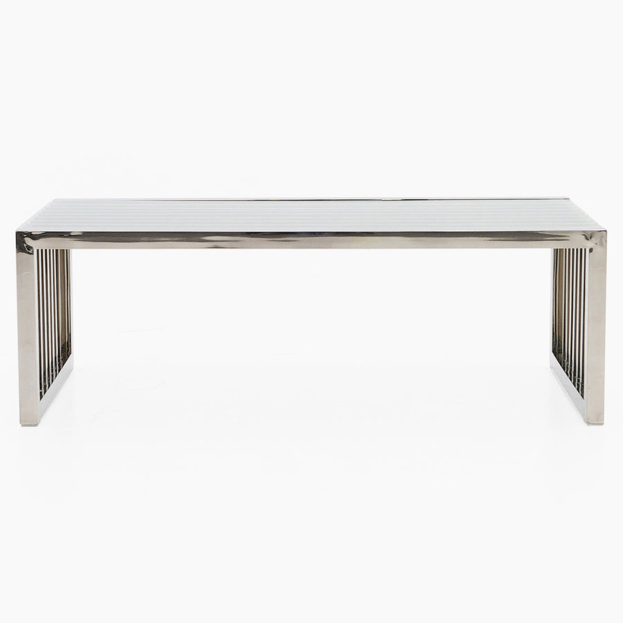 Napoli Coffee Table - Coffee Table Clear Glass / Stainless Steel Tables Sterling Home 1