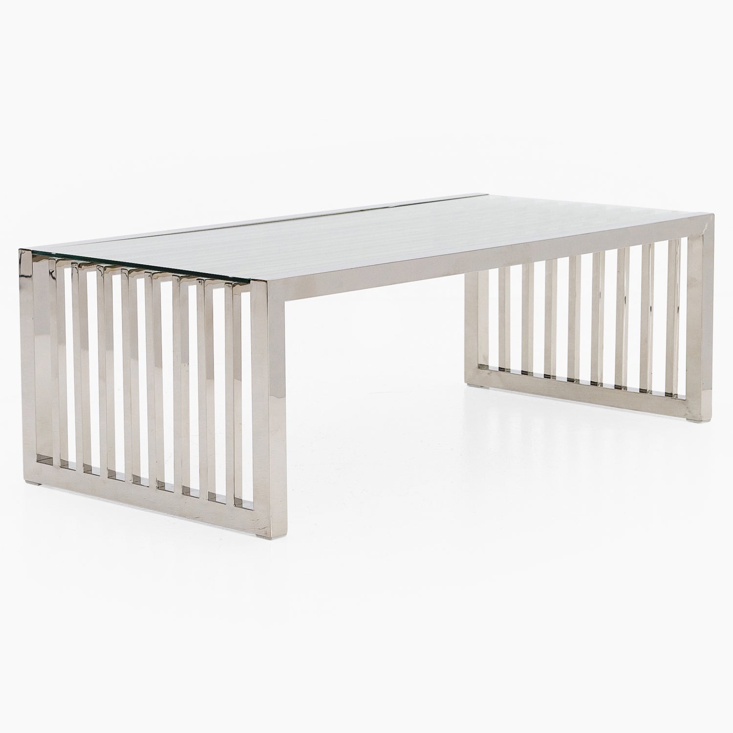 Napoli Coffee Table - Coffee Table Clear Glass / Stainless Steel Tables Sterling Home 2