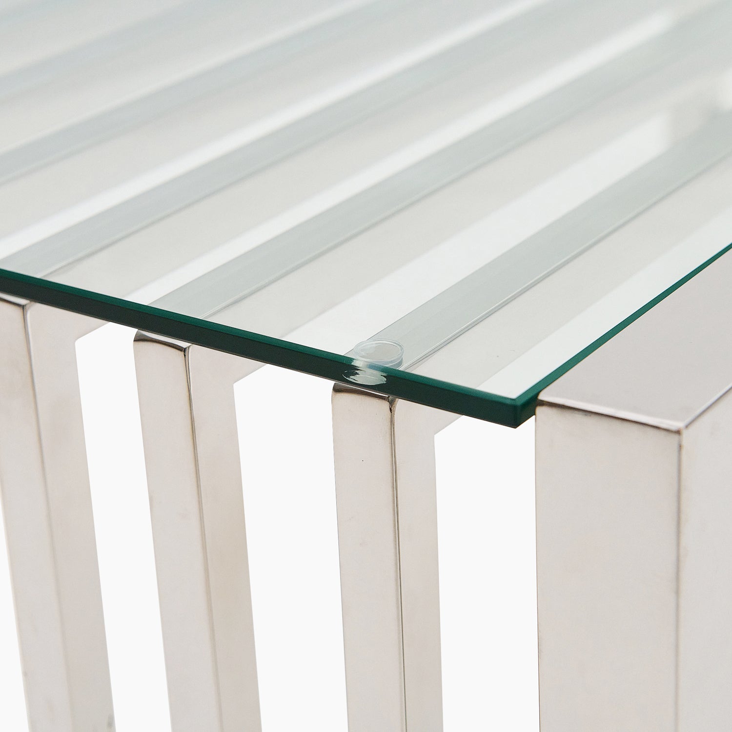 Napoli Coffee Table - Coffee Table Clear Glass / Stainless Steel Tables Sterling Home 5