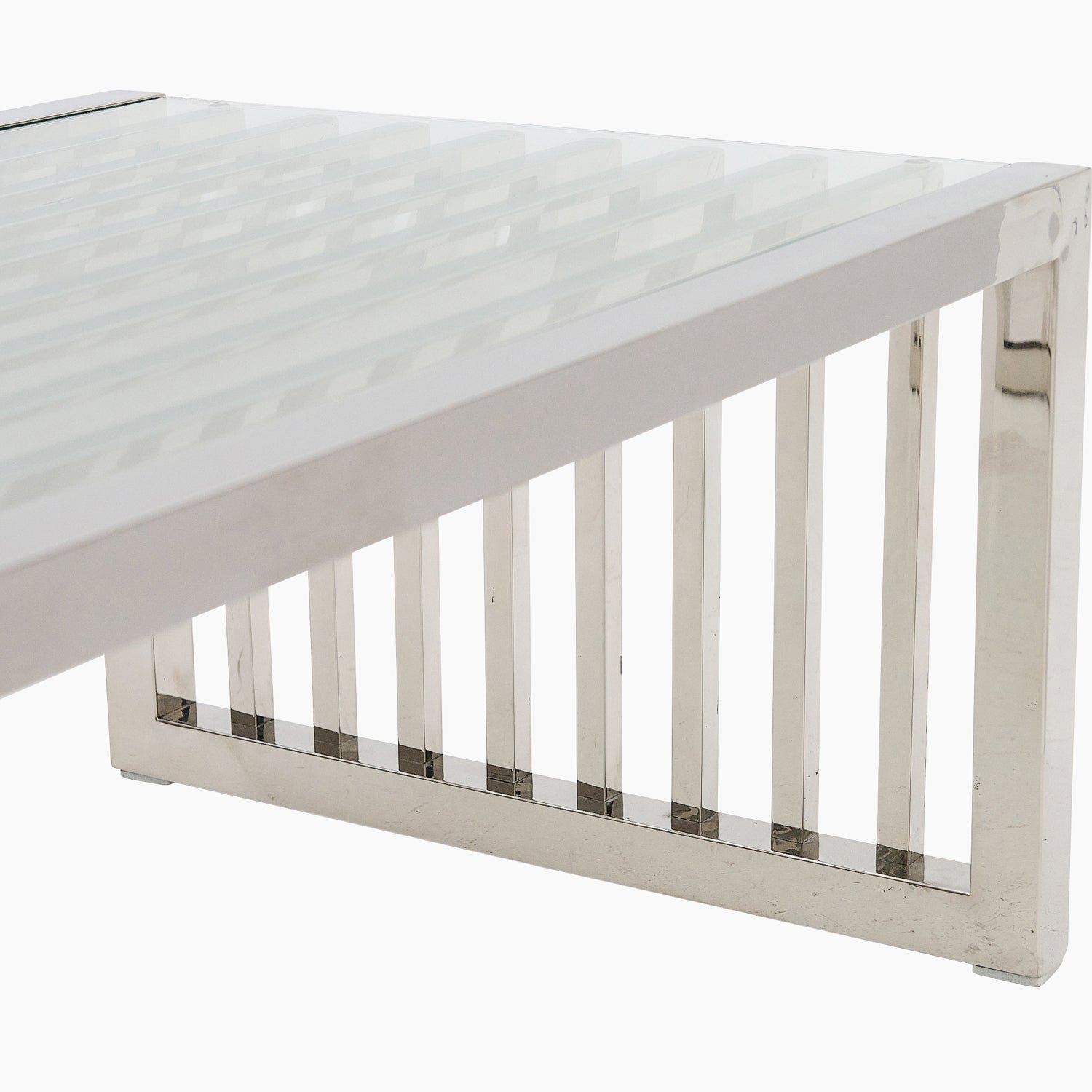 Napoli Coffee Table - Coffee Table Clear Glass / Stainless Steel Tables Sterling Home 6