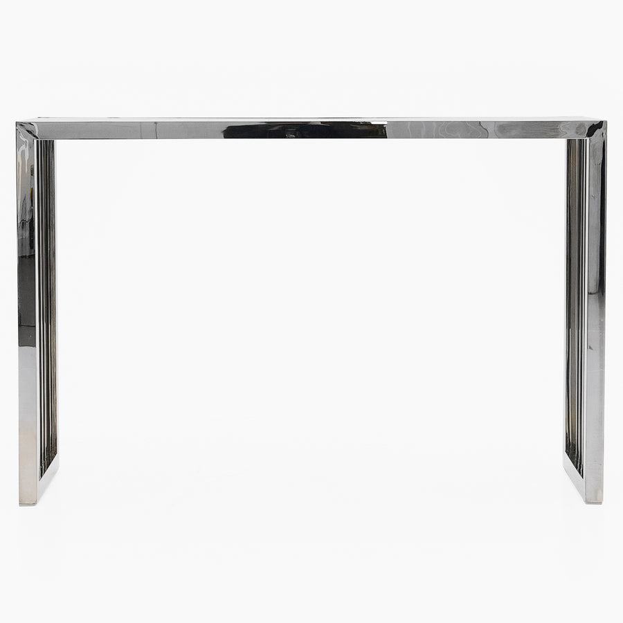 Napoli Console Table - Console Table Clear Glass / Stainless Steel Tables Sterling Home 1