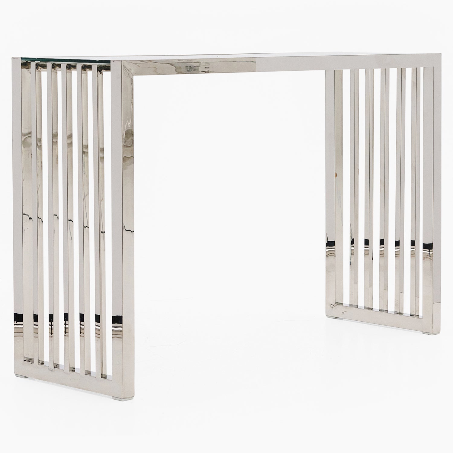Napoli Console Table - Console Table Clear Glass / Stainless Steel Tables Sterling Home 2