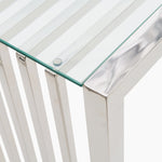 Napoli Console Table - Console Table Clear Glass / Stainless Steel Tables Sterling Home 4