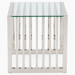 Napoli Side Table - Lamp Table Clear Glass / Stainless Steel Tables Sterling Home 2