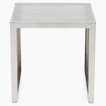 Napoli Side Table - Lamp Table Clear Glass / Stainless Steel Tables Sterling Home 4