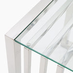 Napoli Side Table - Lamp Table Clear Glass / Stainless Steel Tables Sterling Home 5