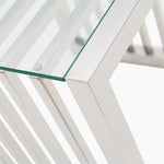 Napoli Side Table - Lamp Table Clear Glass / Stainless Steel Tables Sterling Home 6