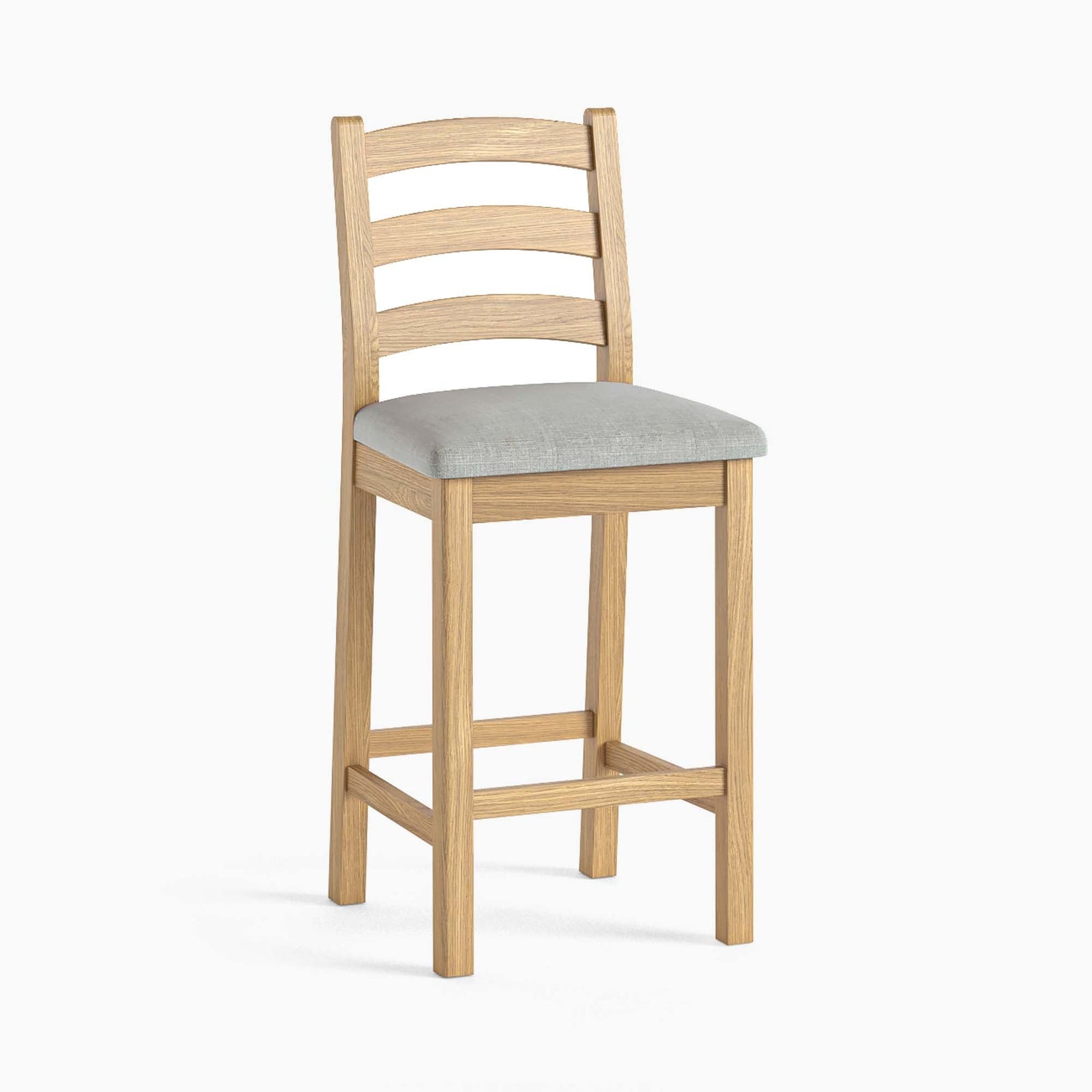 Navarre Bar Stool - Bar Stool Oak / Beige Fabric - Beige Sterling Home 1