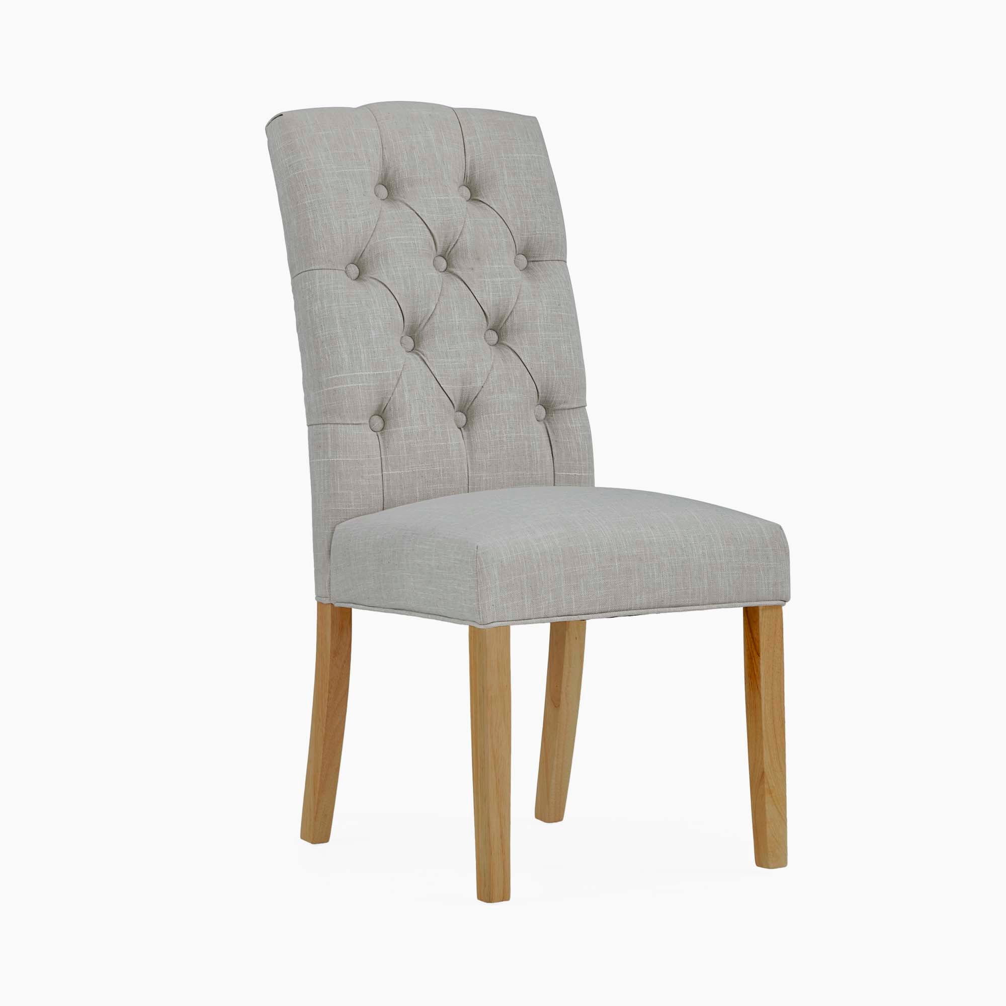 Navarre Button Back Dining Chair - Button Back Dining Chair Natural Oak / Oak Veneer - Natural Chairs Sterling Home 3