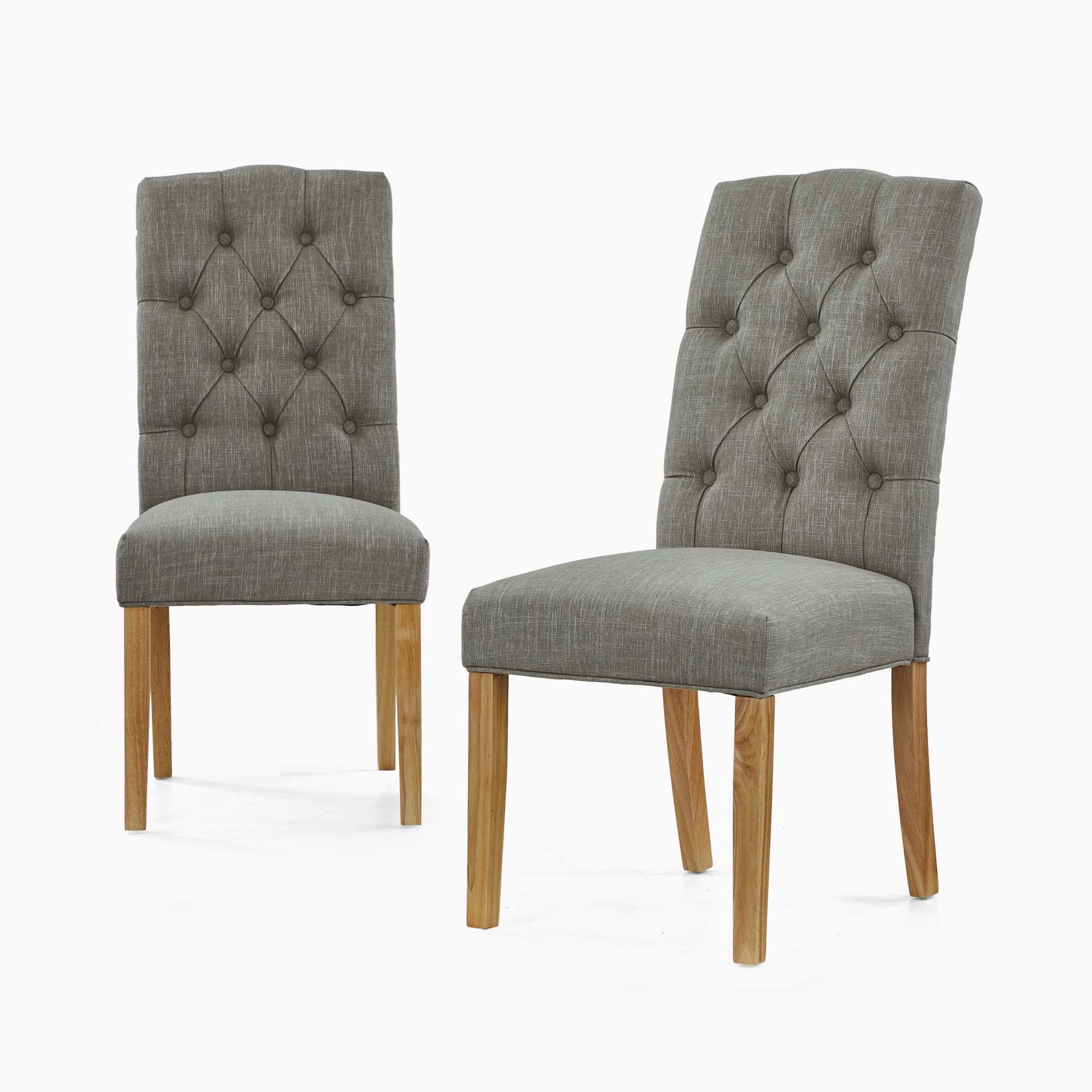 Navarre Button Back Dining Chair - Button Back Dining Chair Natural Oak / Oak Veneer - Natural Chairs Sterling Home 10