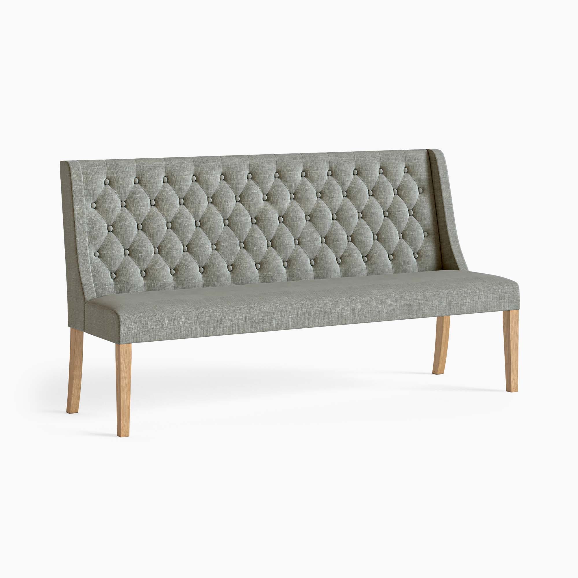 Navarre Button Back Bench - Button Back Sofa Charcoal Oak / Oak Veneer - Charcoal Sterling Home 1