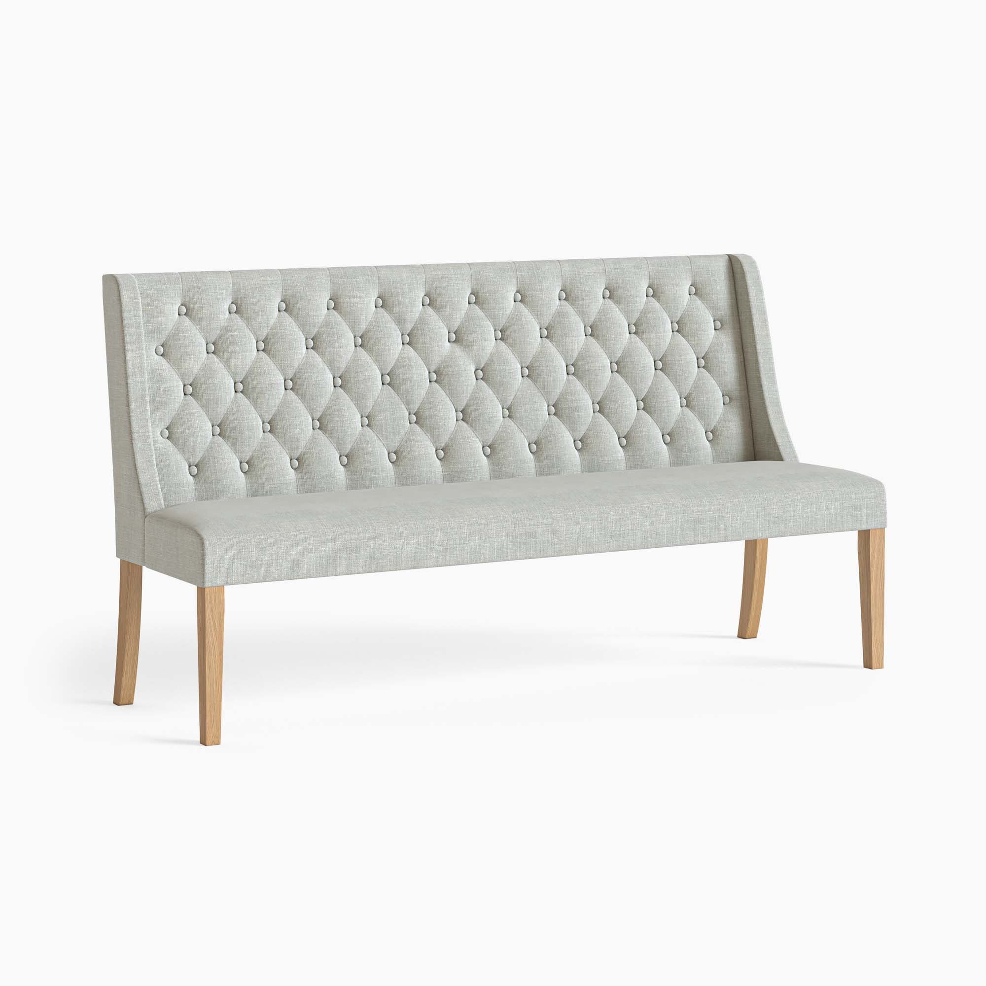 Navarre Button Back Bench - Button Back Sofa Grey Oak / Oak Veneer - Grey Chairs Sterling Home 4