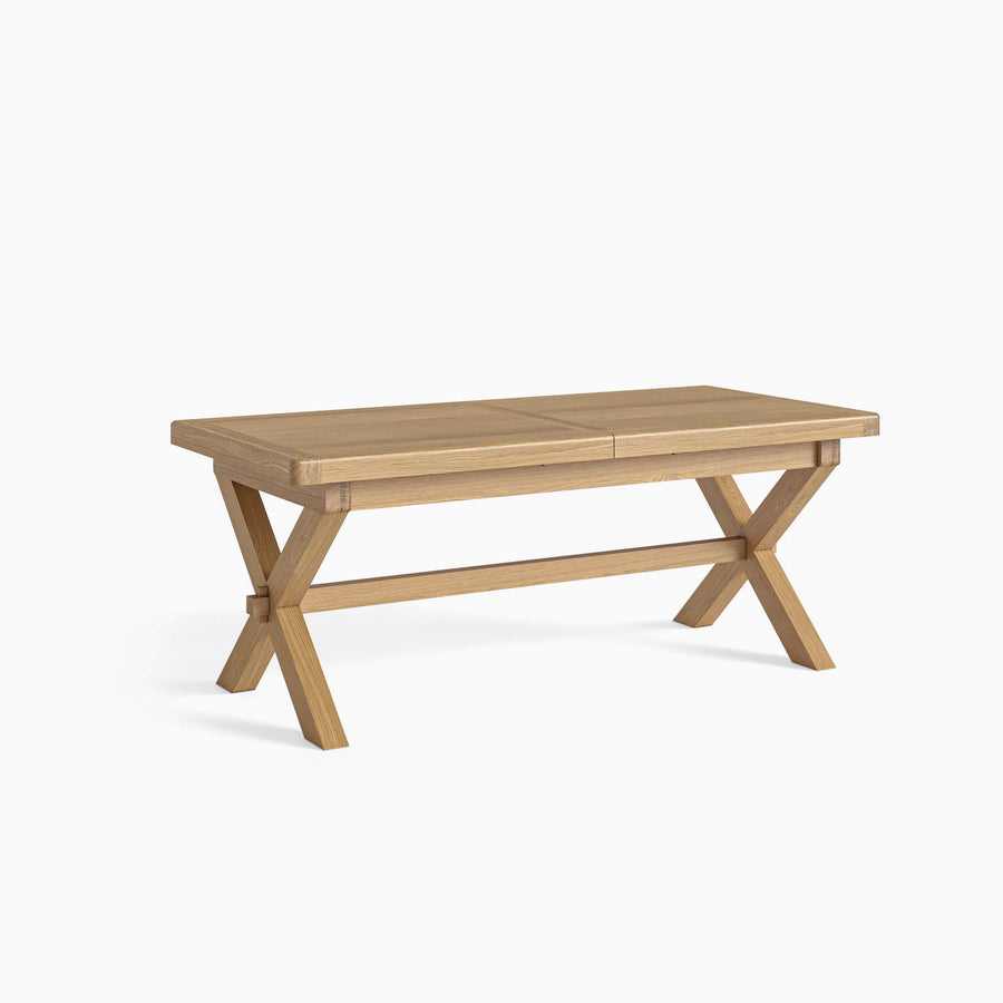 Navarre Cross Leg Extending Dining Table - Cross Leg Ext Dining Table Oak / Oak Veneer Tables Sterling Home 1
