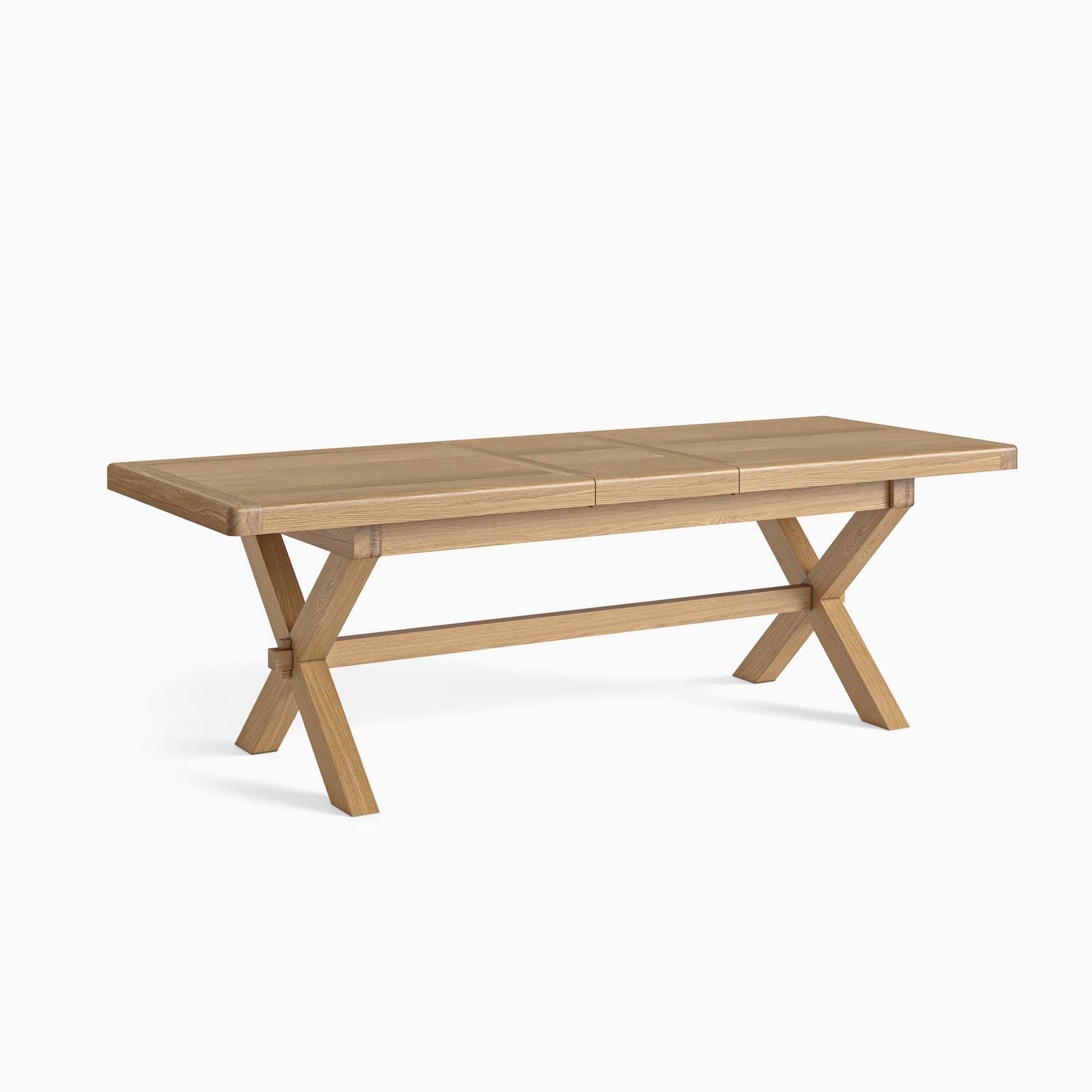 Navarre Cross Leg Extending Dining Table - Cross Leg Ext Dining Table Oak / Oak Veneer Tables Sterling Home 3