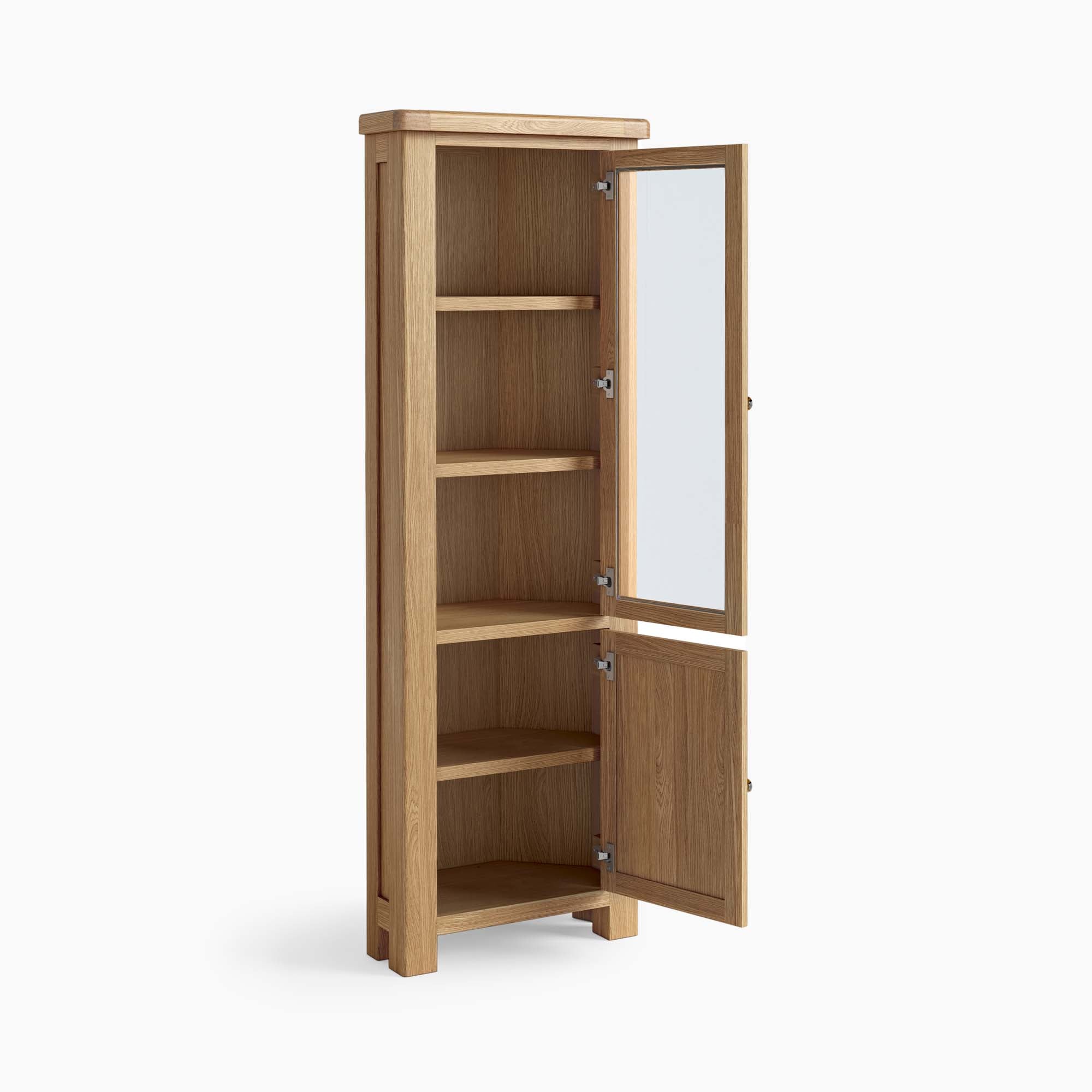 Navarre Corner Display Cabinet - Corner Display Cabinet Oak / Oak Veneer Storage Sterling Home 3