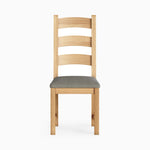 Navarre Ladder Dining Chair - Ladder Dining Chair Oak / Beige Fabric - Beige Sterling Home 1