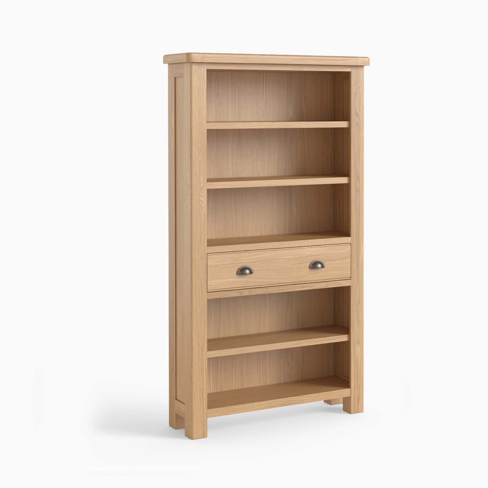 Navarre Large Bookcase - Large Bookcase Oak / Oak Veneer Storage Sterling Home 1