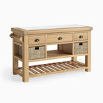 Navarre Large Kitchen Island - Large Kitchen Island Oak / Oak Veneer Storage Sterling Home 1