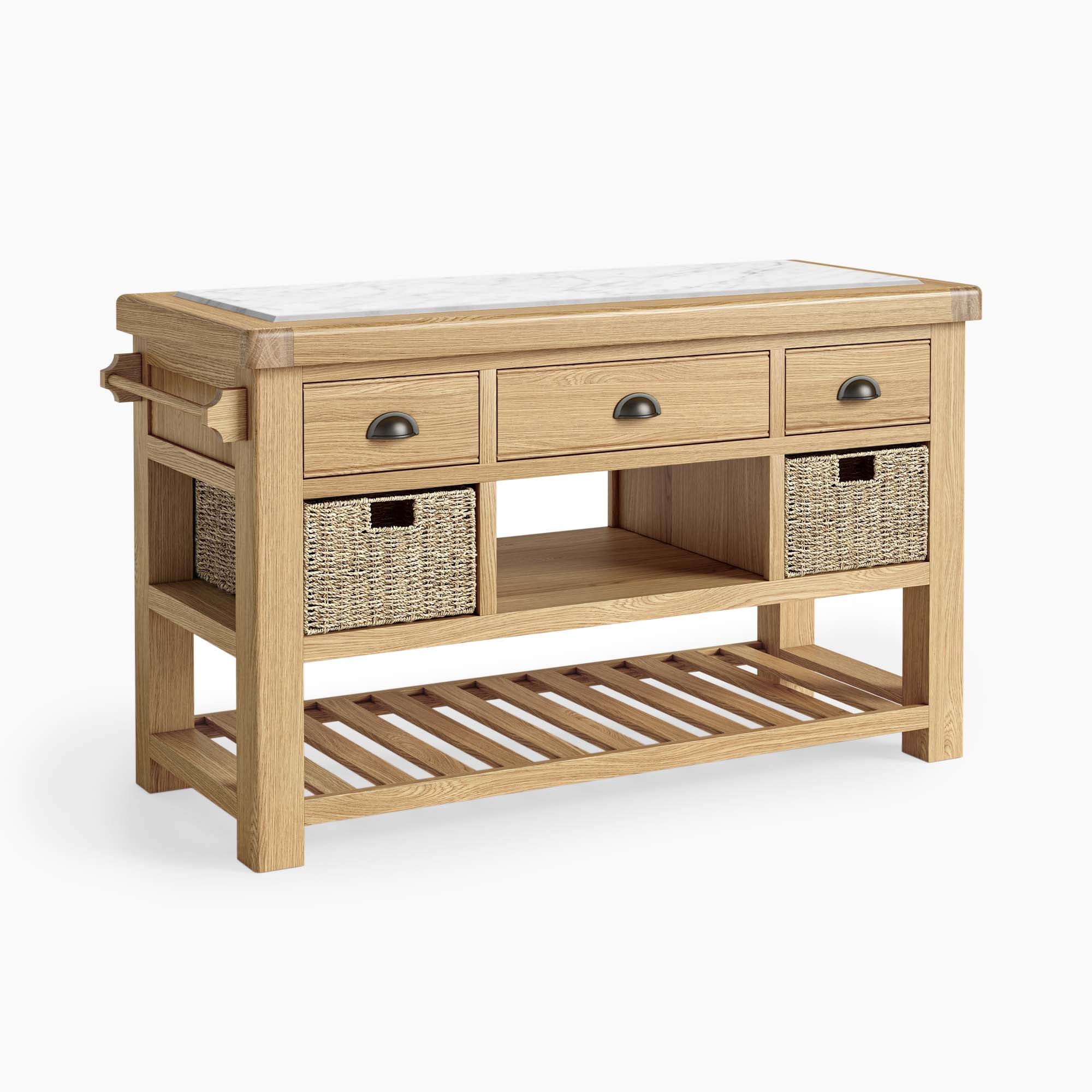 Navarre Large Kitchen Island - Large Kitchen Island Oak / Oak Veneer Storage Sterling Home 1