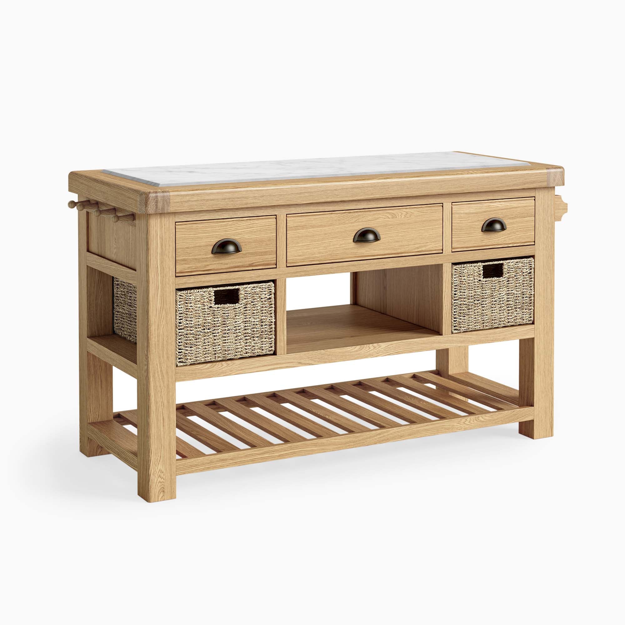 Navarre Large Kitchen Island - Large Kitchen Island Oak / Oak Veneer Storage Sterling Home 2