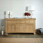 Navarre Large Sideboard - Large Sideboard Oak / Oak Veneer Storage Sterling Home 2