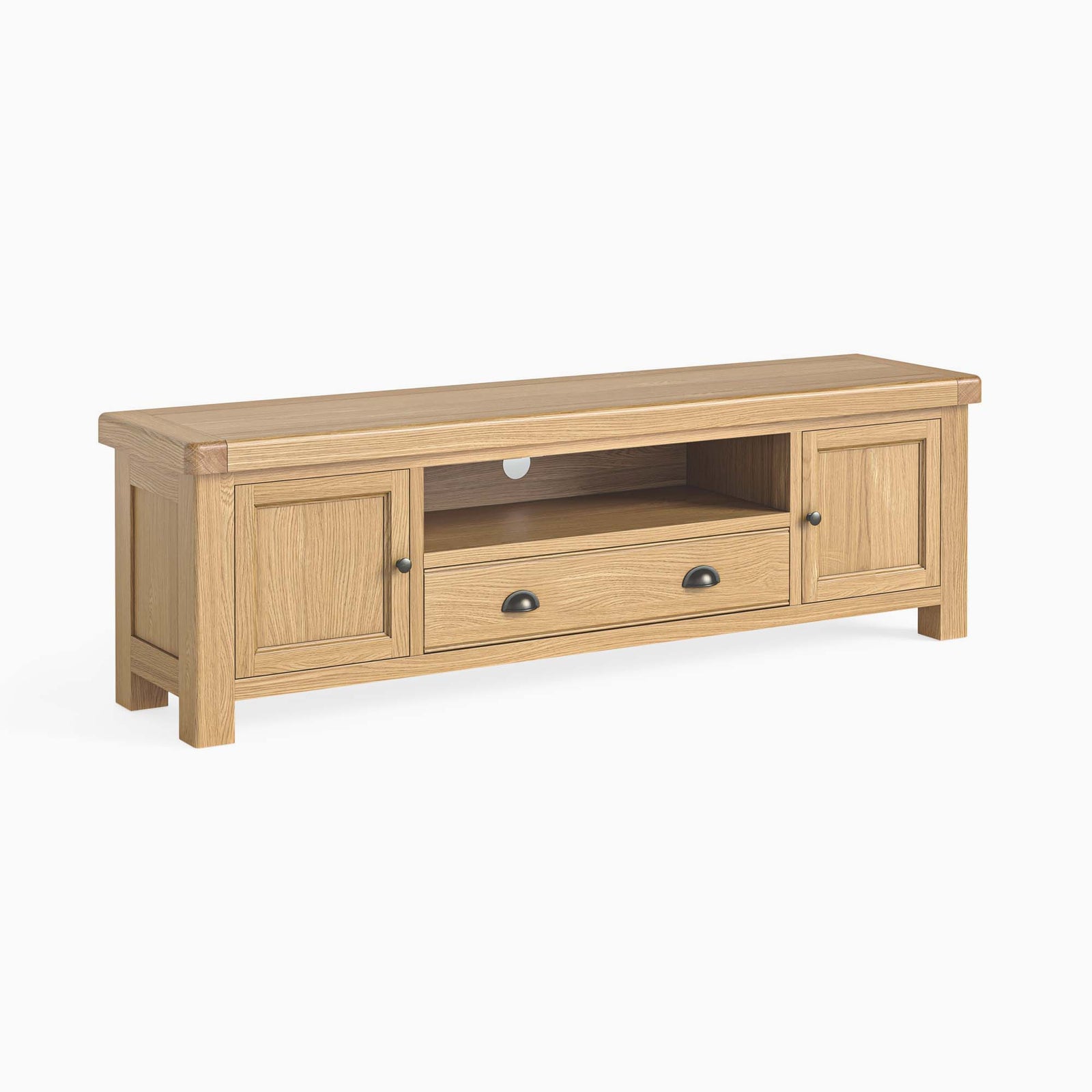 Navarre Large TV Unit - Large TV Unit Oak / Oak Veneer Storage Sterling Home 1