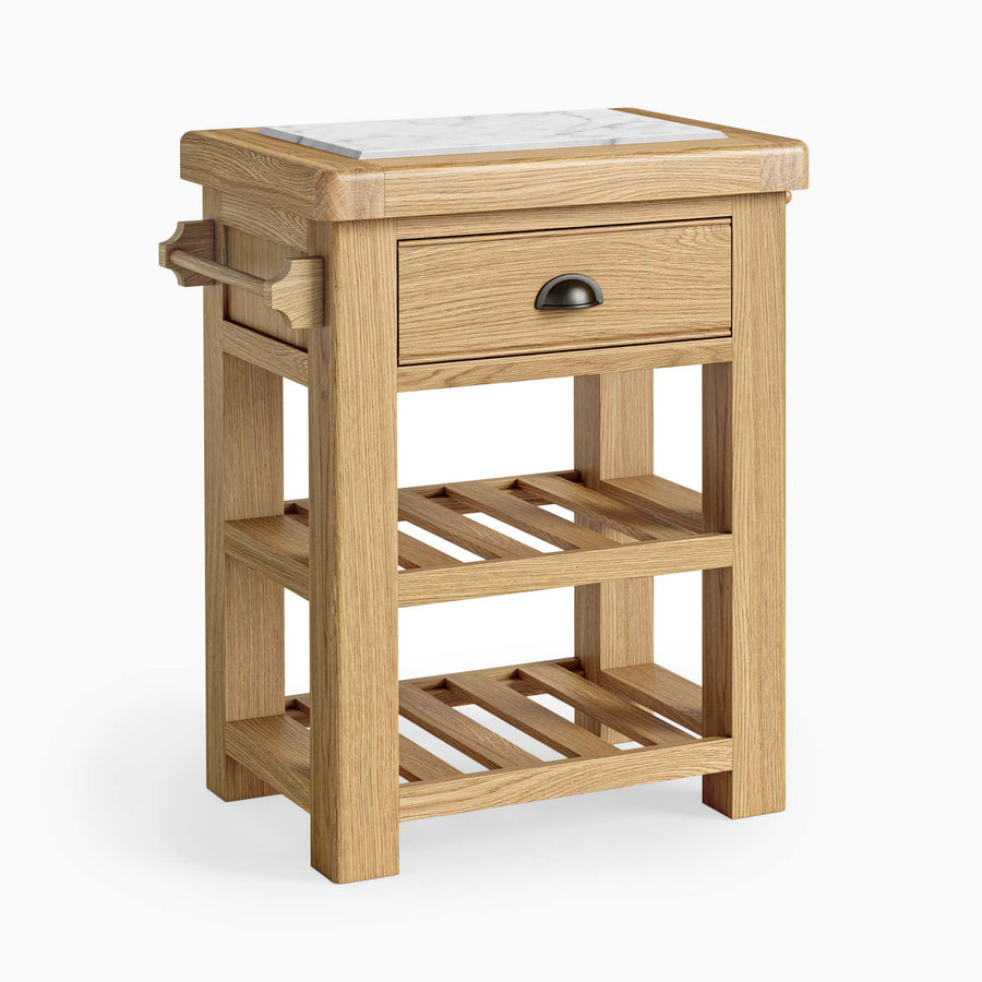 Navarre Small Kitchen Island - Small Kitchen Island Oak / Oak Veneer Storage Sterling Home 1