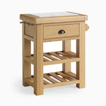 Navarre Small Kitchen Island - Small Kitchen Island Oak / Oak Veneer Storage Sterling Home 2